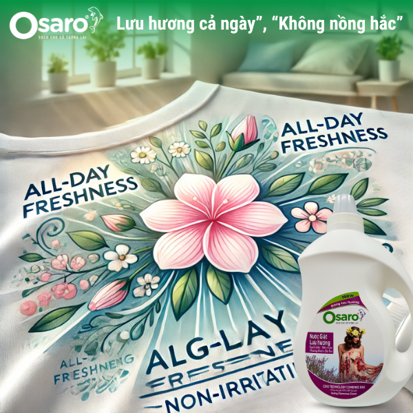 Nước giặt lưu hương osaro an toàn với thành phần hữu cơ