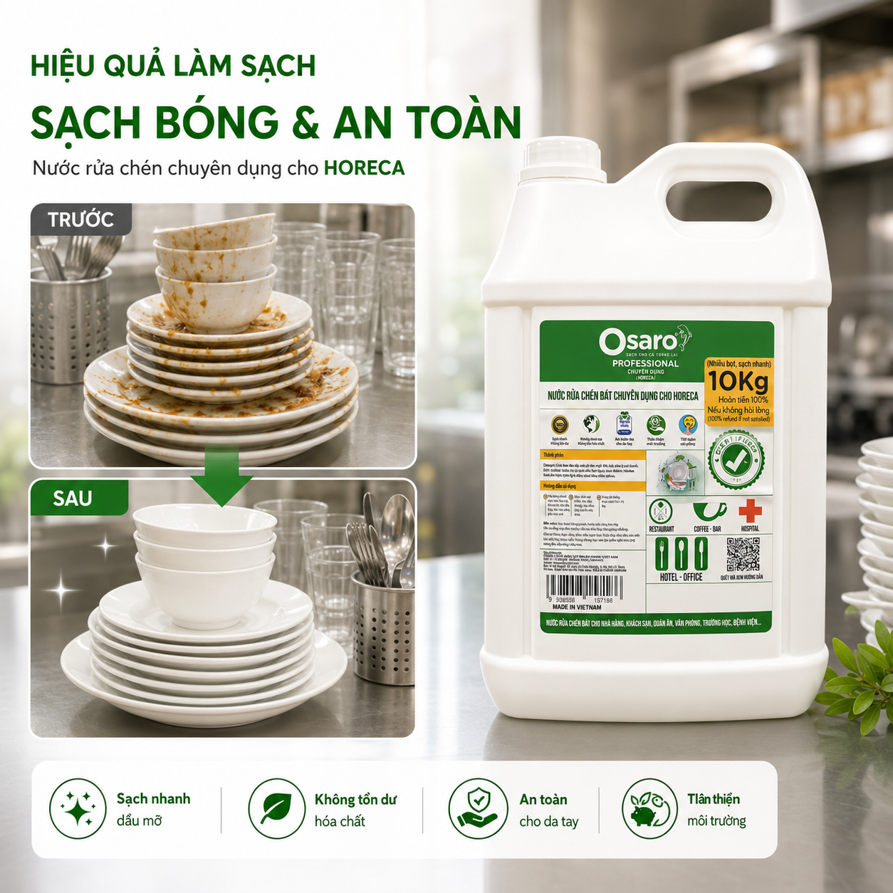 Nước rửa chén 10kg chuyên dụng